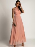 Elegant dress with a tulle bottom, powdery AZR156